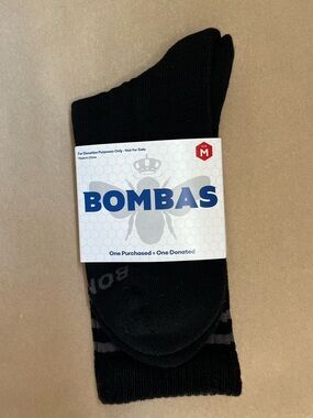 Bombas Black Athletic Socks with Subtle Stripe Accent